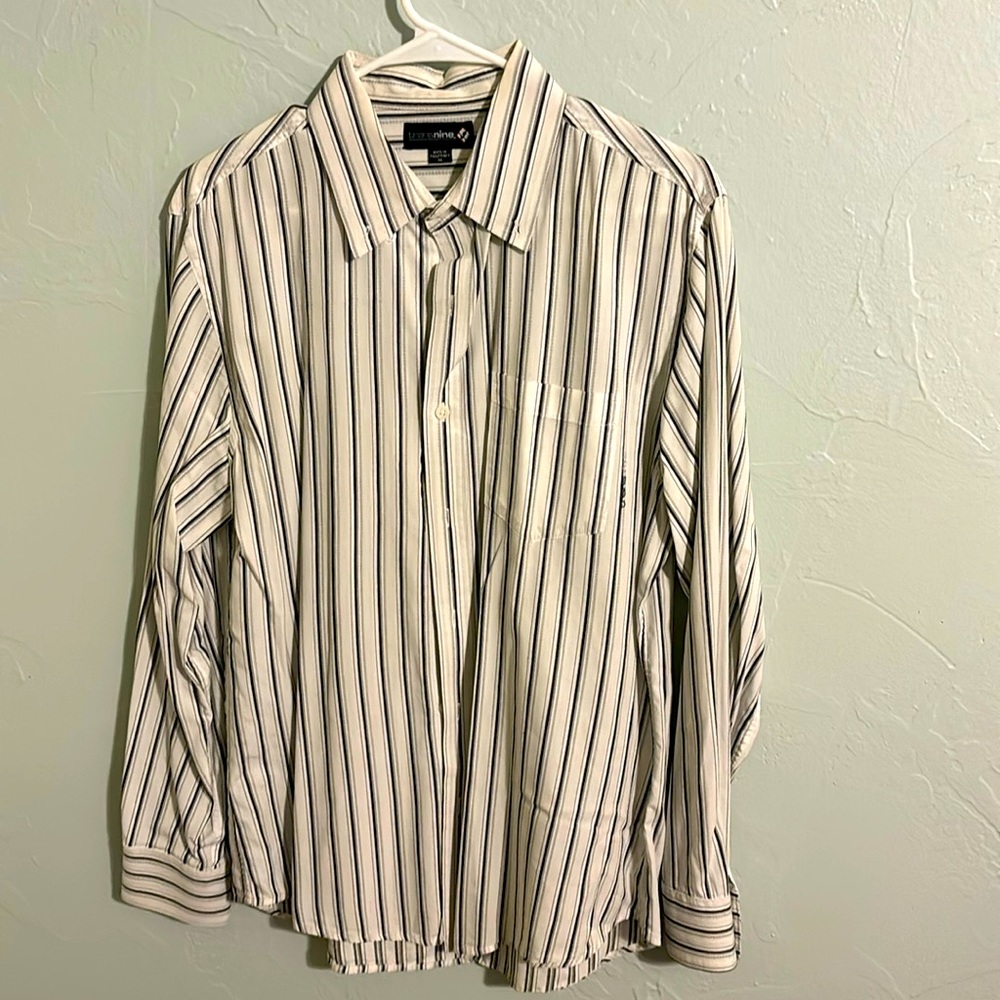 Pinstriped Transnine Dress Shirt